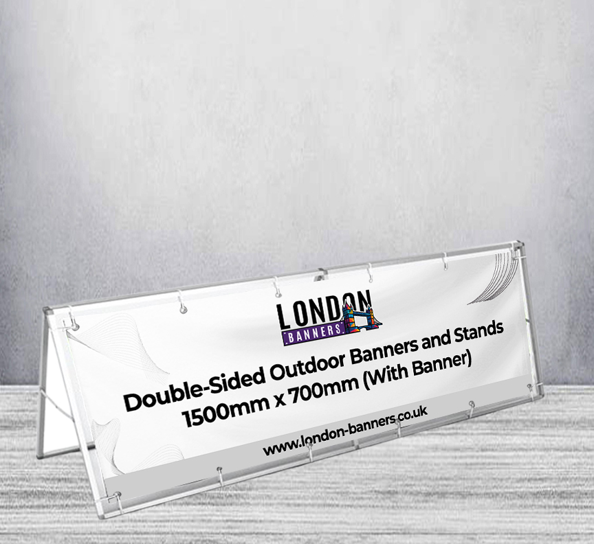 Double-Sided Outdoor Banners and Stands 1500mm x 700mm (With Banner)