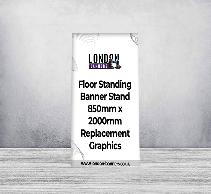 Floor Standing Banner Stand 850mm x 2000mm Replacement Graphics