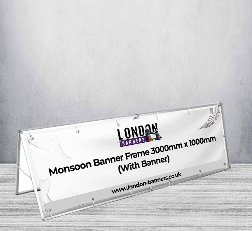 Monsoon Banner Frame 3000mm x 1000mm (With Banner)