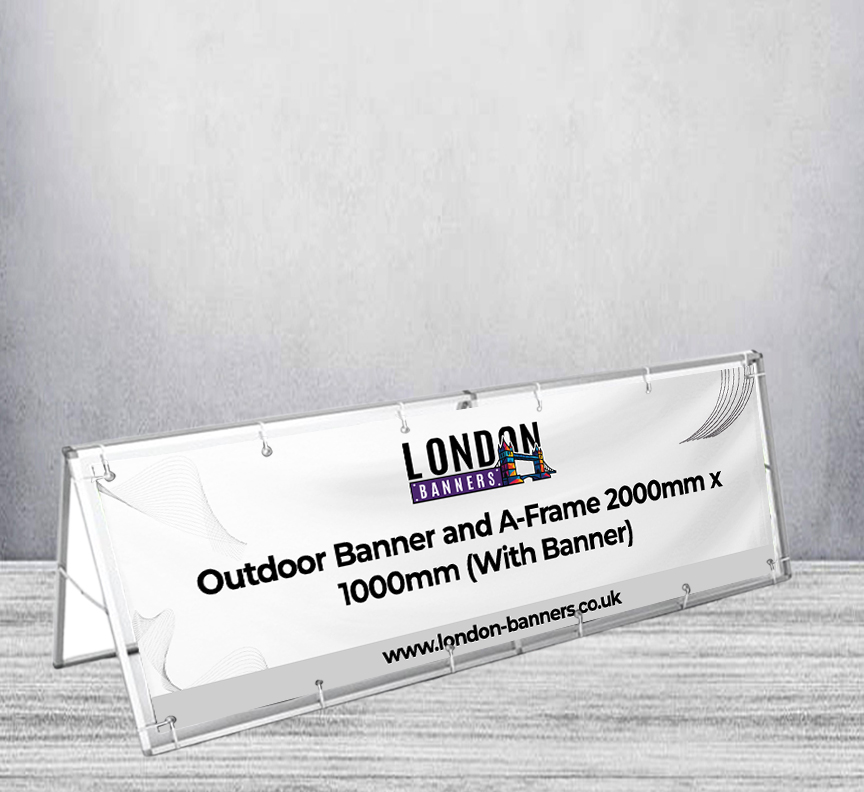 Outdoor Banner and A-Frame 2000mm x 1000mm (With Banner)