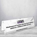 Weatherproof Outdoor Banner Frame System 3000mm x 1000mm (With Banner)